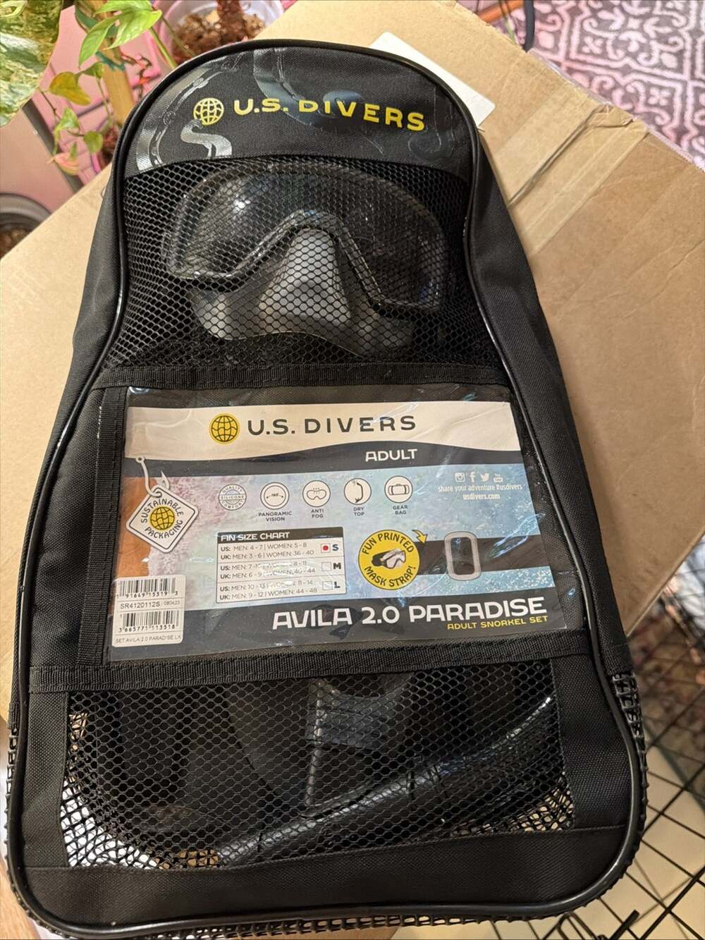 U.S. Divers Avila 2.0 Paradise Adult Snorkel Set Black Small Sold At Cabella’s